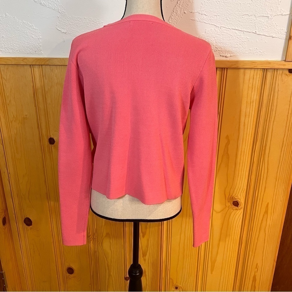 ASOS Coral Sweater With Front Ruffle Sz-8 - Picture 4 of 6